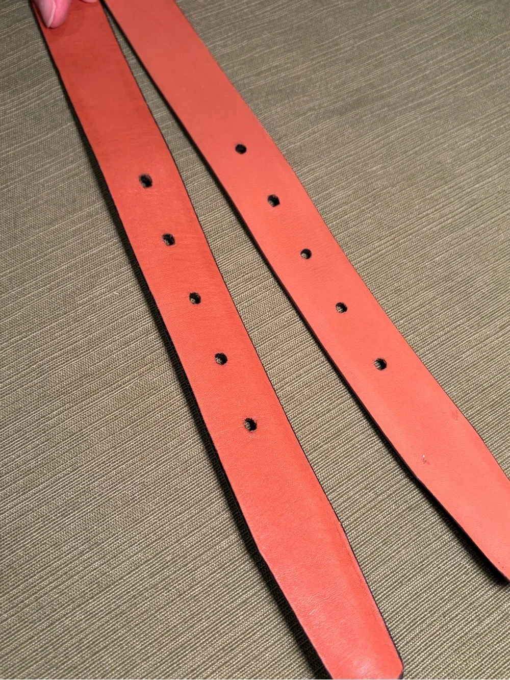 Pair of Cobbler made in Canada smooth leather belts size 40.